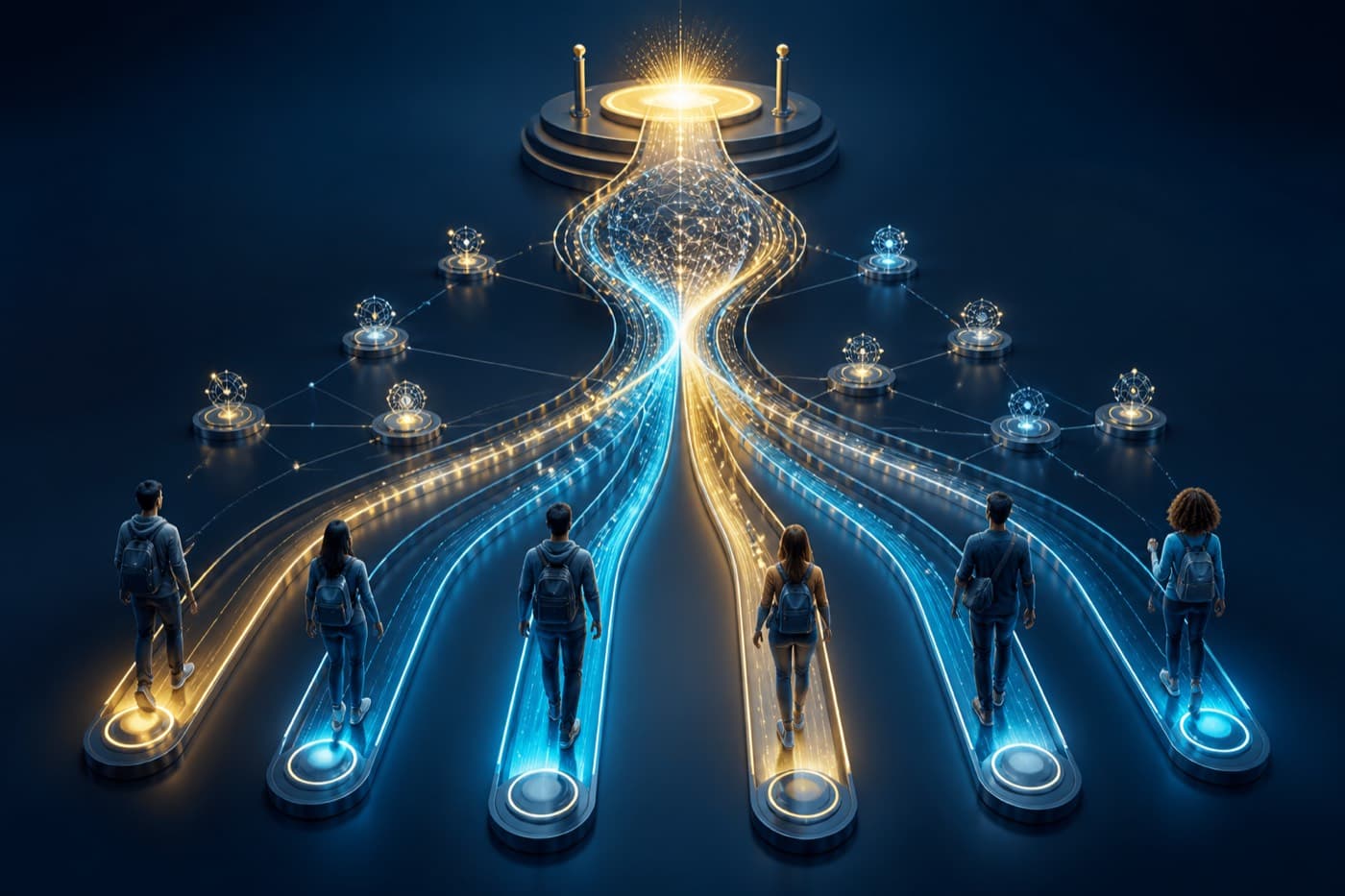 Parallel light paths meeting at a horizon