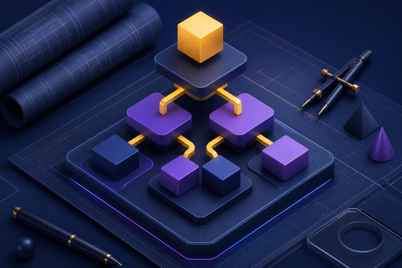 Stacked architectural blocks like a class hierarchy